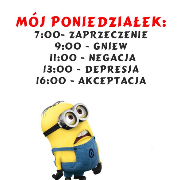 Minionek z planem na poniedziałek